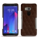 硬质真皮保护套 HTC U11+ - Châtaigne - Couture ( Pantone 476C ) 