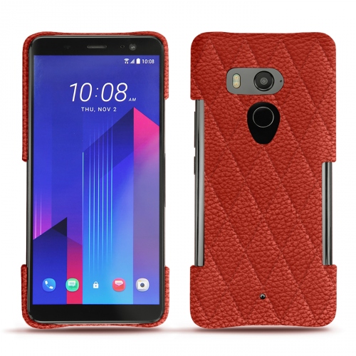 Lederschutzhülle HTC U11+Papaye - Couture ( Pantone #b54317 ) 