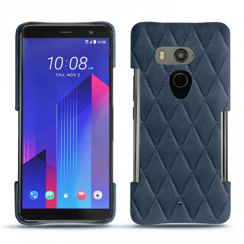 Funda de piel HTC U11+Jean vintage - Couture ( Pantone #2f414f  ) 