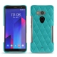 Capa em pele HTC U11+ - Bleu fluo - Couture