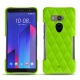 Custodia in pelle HTC U11+ - Vert fluo - Couture