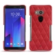 Coque cuir HTC U11+ - Rouge troupelenc - Couture
