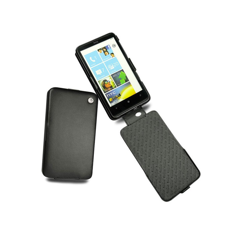 Custodia in pelle HTC HD7  - Noir ( Nappa - Black ) 