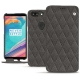 OnePlus 5T leather case - Anthracite - Couture ( Pantone 424C ) 