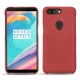 OnePlus 5T leather cover - Cerise vintage ( Pantone 185C ) 