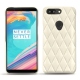 Funda de piel OnePlus 5T - Blanc - Couture ( Bologna - White ) 