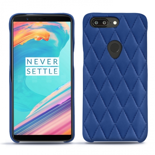 Lederschutzhülle OnePlus 5TBleu océan - Couture ( Nappa - Pantone #15458a) 