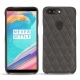 OnePlus 5T leather cover - Anthracite - Couture ( Pantone 424C ) 