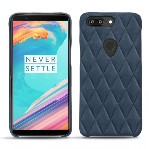 レザーケース OnePlus 5TJean vintage - Couture ( Pantone #2f414f  ) 