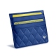 신용카드 홀더 X4- RFID / NFC 차단  - Bleu océan - Couture ( Nappa - Pantone 293C ) 