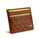 Porte cartes X4 - Anti-RFID / NFC - Marron - Couture ( Nappa - Pantone 1615C ) 