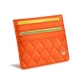 Porte cartes X4 - Anti-RFID / NFC - Orange fluo - Couture