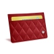 Credit Card holder X2 - Anti-RFID / NFC - Rouge - Couture ( Nappa - Pantone 199C ) 