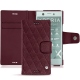 硬质真皮保护套 Sony Xperia XZ1 Compact - Lie de vin - Couture ( Pantone 5115C ) 