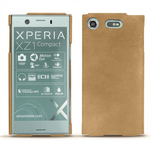 Lederschutzhülle Sony Xperia XZ1 CompactSable vintage ( Pantone #9b7340 ) 