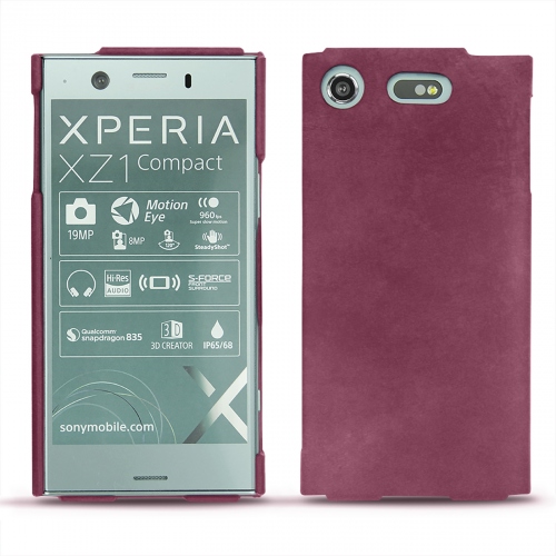 Sony Xperia XZ1 Compact leather casePrune vintage ( Pantone #612434 ) 