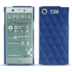 Coque cuir Sony Xperia XZ1 Compact - Bleu océan - Couture ( Nappa - Pantone 293C ) 
