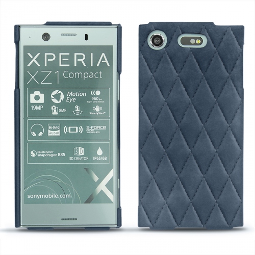 Capa em pele Sony Xperia XZ1 CompactJean vintage - Couture ( Pantone #2f414f  ) 