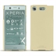 Coque cuir Sony Xperia XZ1 Compact - Beige PU