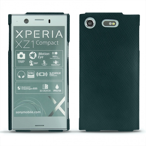 Lederschutzhülle Sony Xperia XZ1 CompactVert séduisant ( Pantone #1d3c34 ) 
