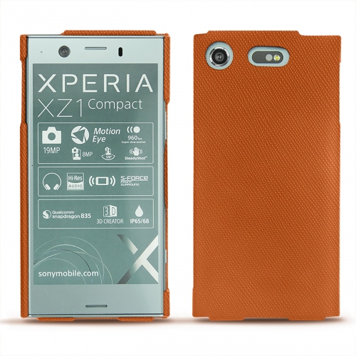 Lederschutzhülle Sony Xperia XZ1 CompactOrange vibrant ( Pantone #e36b39 ) 