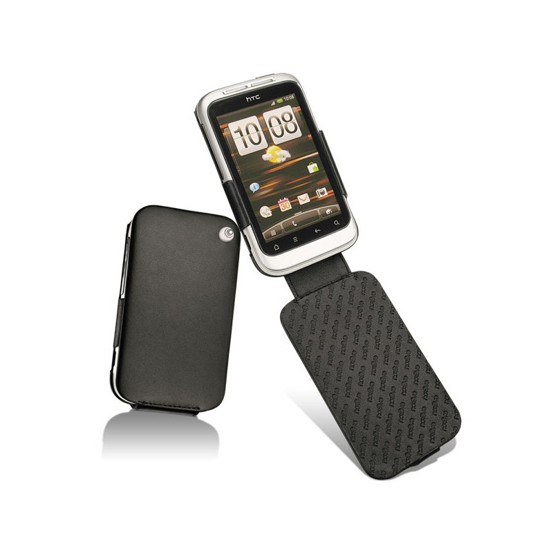 HTC Wildfire S  leather case - Noir ( Nappa - Black ) 