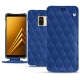 Housse cuir Samsung Galaxy A8 (2018) - Bleu océan - Couture ( Nappa - Pantone 293C ) 