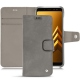 Samsung Galaxy A8 (2018) leather case - Acier vintage ( Pantone 403C ) 