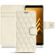 Lederschutzhülle Samsung Galaxy A8 (2018) - Blanc - Couture ( Bologna - White ) 