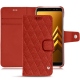 가죽 커버 Samsung Galaxy A8 (2018) - Papaye - Couture ( Pantone 180C ) 