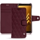 Samsung Galaxy A8 (2018) leather case - Lie de vin - Couture ( Pantone 5115C ) 