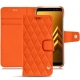 Housse cuir Samsung Galaxy A8 (2018) - Orange fluo - Couture