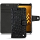 Samsung Galaxy A8 (2018) leather case - Autruche nero