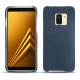 가죽 커버 Samsung Galaxy A8 (2018) - Jean vintage ( Roughtcut - Pantone 285U  ) 