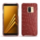 Coque cuir Samsung Galaxy A8 (2018) - Autruche ciliegia