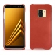 Samsung Galaxy A8 (2018) leather cover - Arange clouquié