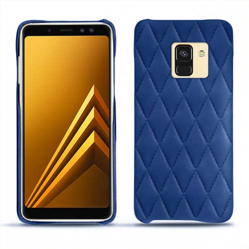 Custodia in pelle Samsung Galaxy A8 (2018)Bleu océan - Couture ( Nappa - Pantone #15458a) 