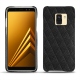 가죽 커버 Samsung Galaxy A8 (2018) - Ebène - Couture ( Sleek P C12 - Black ) 
