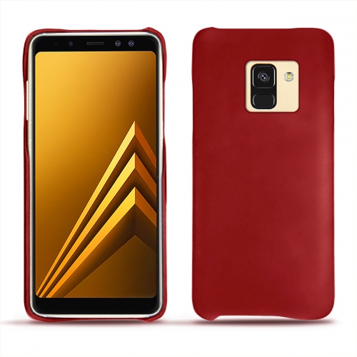 Lederschutzhülle Samsung Galaxy A8+(2018)Rouge ( Nappa - Pantone #d50032 ) 