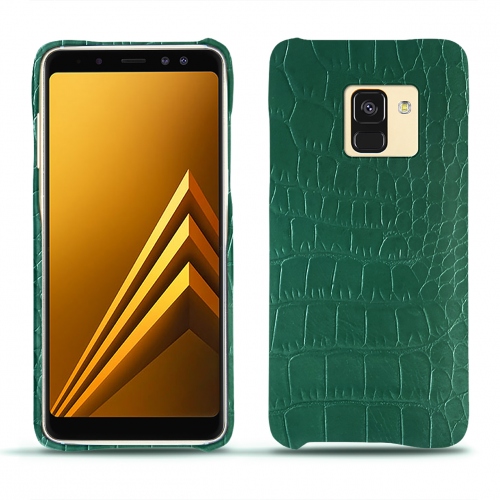 レザーケース Samsung Galaxy A8+ (2018)Crocodile pino ( Pantone #173F35 ) 