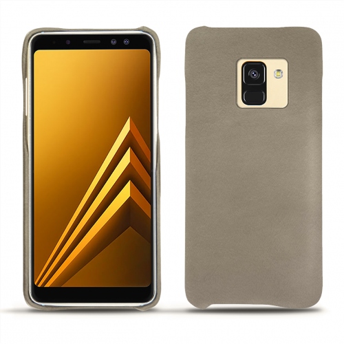 Capa em pele Samsung Galaxy A8+ (2018)Darboun sabla ( Pantone #BCB1A1 )
