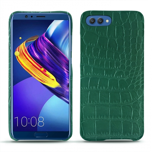 Huawei Honor View 10 leather caseCrocodile pino ( Pantone #173F35 ) 