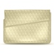 Capa em pele para computador portátil 17' - Griffe 1 - Beige - Couture ( Nappa - Pantone 7502C ) 
