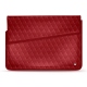 Housse cuir pour ordinateur portable 17' - Griffe 1 - Rouge - Couture ( Nappa - Pantone 199C ) 
