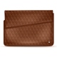 Funda de piel para ordenador portatil 17' - Griffe 1 - Marron - Couture ( Nappa - Pantone 1615C ) 