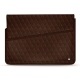 Leather sleeve for 17' laptop - Griffe 1 - Châtaigne - Couture ( Pantone 476C ) 