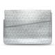 Leather sleeve for 17' laptop - Griffe 1 - Platinium - Couture