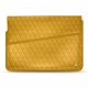 Funda de piel para ordenador portatil 17' - Griffe 1 - Jaune soulèu - Couture