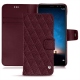 Huawei Mate 10 Lite leather case - Lie de vin - Couture ( Pantone 5115C ) 