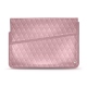 Leather sleeve for 15' laptop - Griffe 1 - Rose - Couture ( Nappa - Pantone 2365C ) 